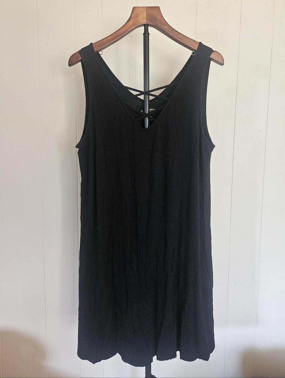 Arizona Jean Company Black Sleeveless Mini Dress with Crisscross Front